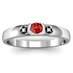 Open Bezel Cut Ring with Accents Stones