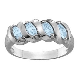 2-6 Marquise Spiral Ring