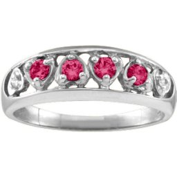 "Lyric" Embedded Hearts Ring with 2-6 stones