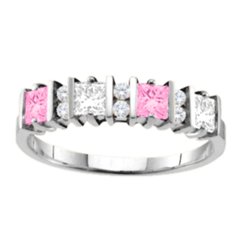 "Echo" 2-6 Princess Cut Stones Ring With Accents