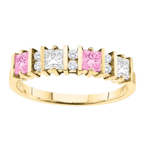 "Echo" 2-6 Princess Cut Stones Ring With Accents