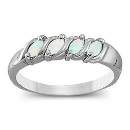 Marquise Gemstone Wave Ring