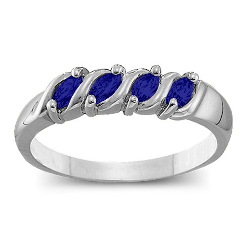 Marquise Gemstone Wave Ring