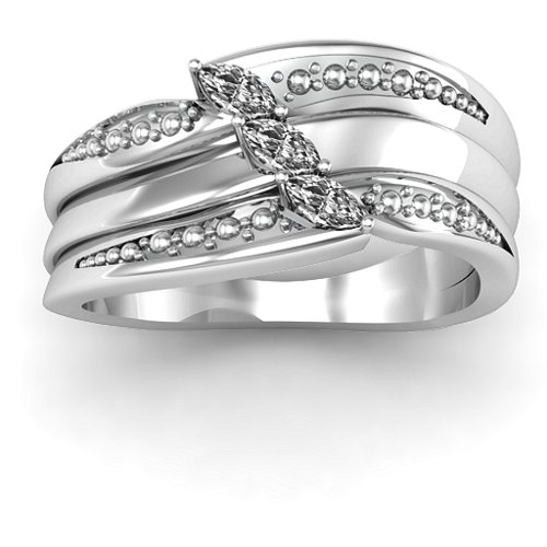 Shimmering Triple-Marquise Ring
