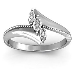 Trois Marquise and Studded Ring