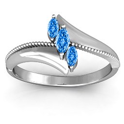 Trois Marquise and Studded Ring