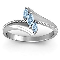 Trois Marquise and Studded Ring