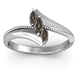 Trois Marquise and Studded Ring