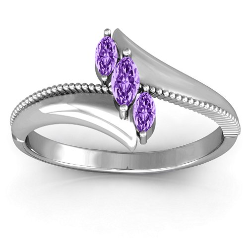 Trois Marquise and Studded Ring