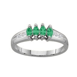 3-6 Marquise Ring With Channel Set Accents