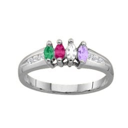 3-6 Marquise Ring With Channel Set Accents