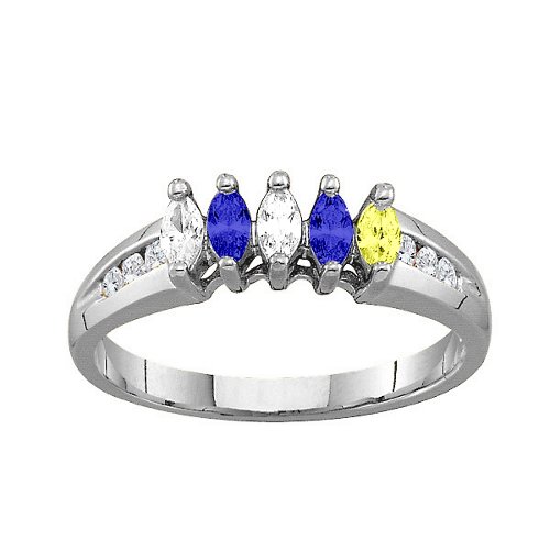 3-6 Marquise Ring With Channel Set Accents