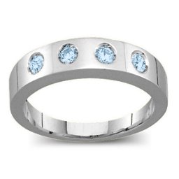 Belt Ring with 2-6 Round Stones