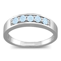 Geometric 3-6 Stones Ring