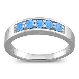 Geometric 3-6 Stones Ring