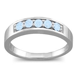 Geometric 3-6 Stones Ring