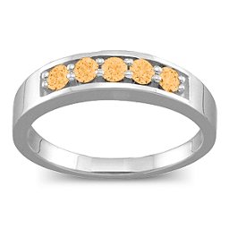 Geometric 3-6 Stones Ring