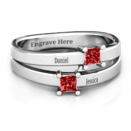 Double Princess Cut Ring