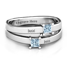 Double Princess Cut Ring