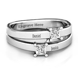 Double Princess Cut Ring