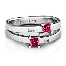 Double Princess Cut Ring