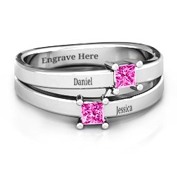 Double Princess Cut Ring