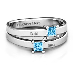 Double Princess Cut Ring