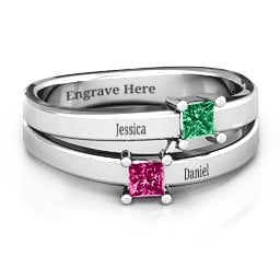 Double Princess Cut Ring