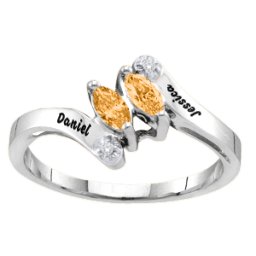 "Phantasie" Marquise Bypass Ring
