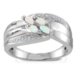 Angled 2-6 Marquise Ring