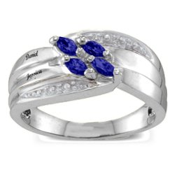 Angled 2-6 Marquise Ring