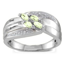 Angled 2-6 Marquise Ring