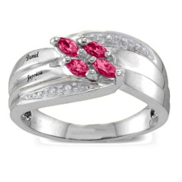 Angled 2-6 Marquise Ring