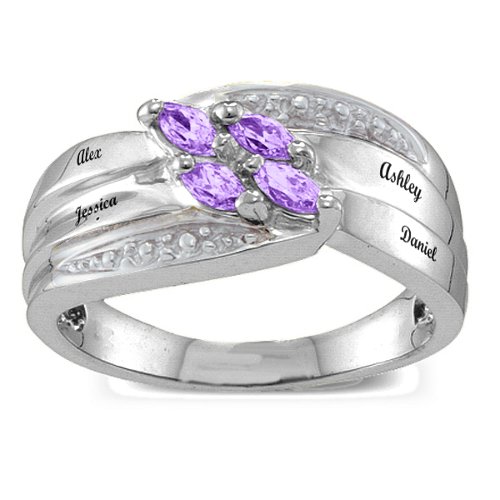 Angled 2-6 Marquise Ring