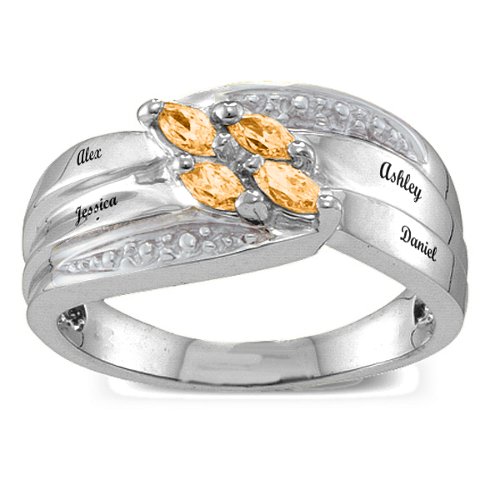 Angled 2-6 Marquise Ring