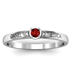 Heart Surrounded Solitaire Ring