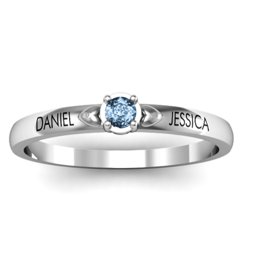 Heart Surrounded Solitaire Ring