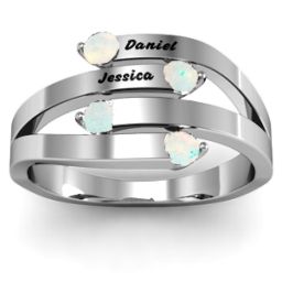 "Connection" Interwoven Stones Ring