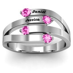 "Connection" Interwoven Stones Ring