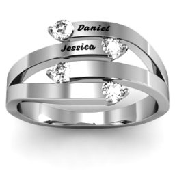 "Connection" Interwoven Stones Ring