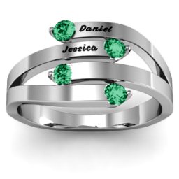 "Connection" Interwoven Stones Ring