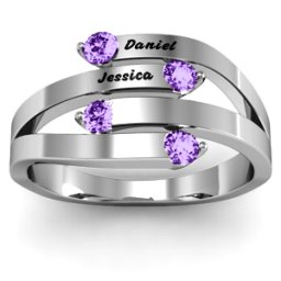 "Connection" Interwoven Stones Ring