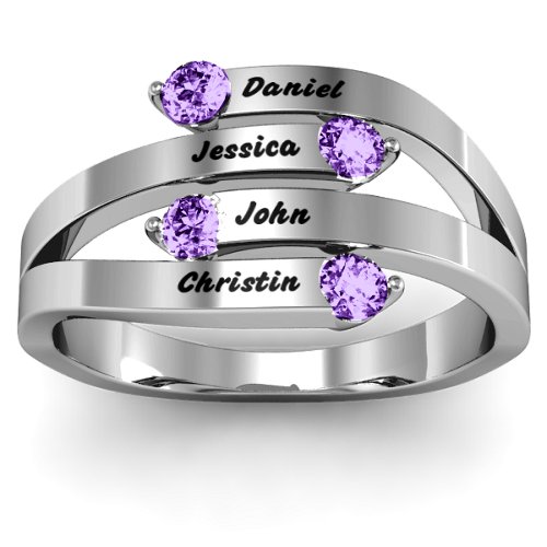 "Connection" Interwoven Stones Ring