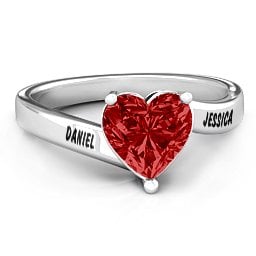 "Passion" Large Heart Solitaire Ring