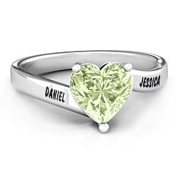 "Passion" Large Heart Solitaire Ring