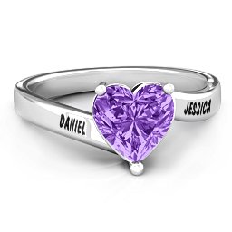 "Passion" Large Heart Solitaire Ring