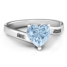 "Passion" Large Heart Solitaire Ring