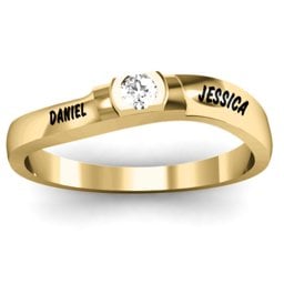 Open Bezel Set Swirl Ring