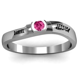 Open Bezel Set Swirl Ring