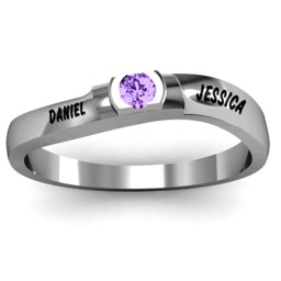 Open Bezel Set Swirl Ring